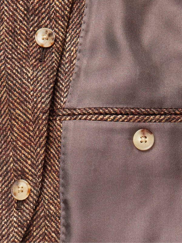 Layered Herringbone Tweed Suit Jacket - E2 Layered Herringbone Tweed Suit Jacket - E2