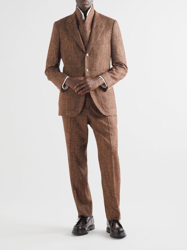 Layered Herringbone Tweed Suit Jacket - OU Layered Herringbone Tweed Suit Jacket - OU