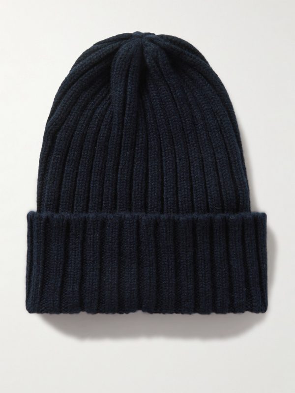 Ribbed Cashmere Beanie