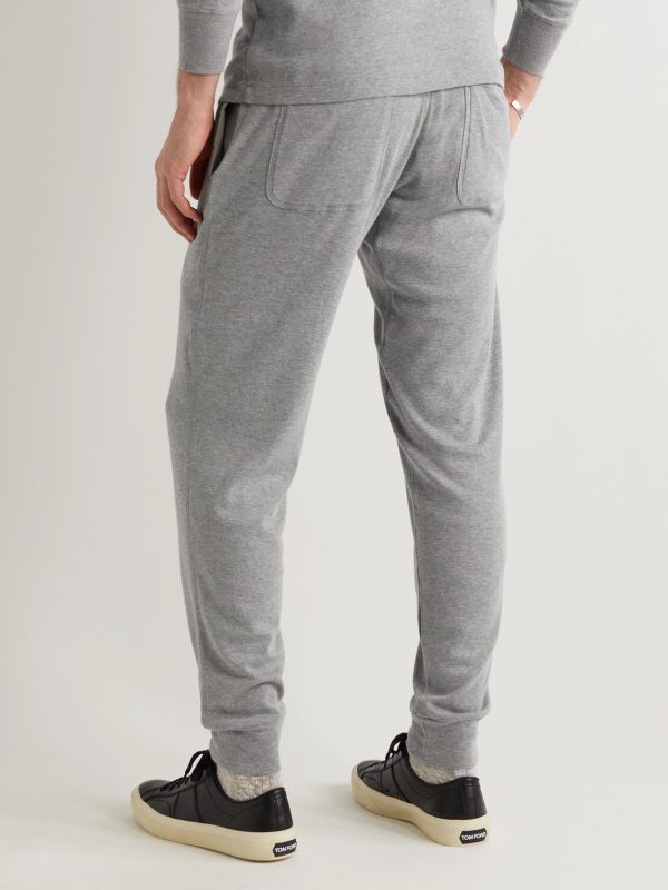 Tapered Brushed Cotton and Modal-Blend Jersey Sweatpants - BK