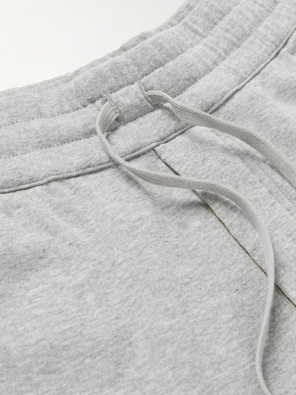Tapered Brushed Cotton and Modal-Blend Jersey Sweatpants - E1
