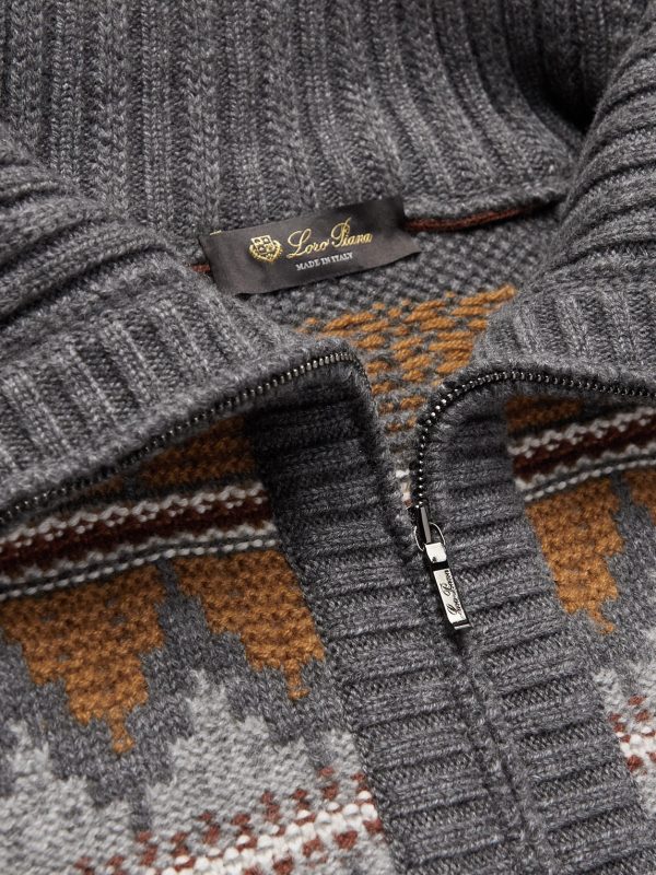 Glacier Fair Isle Cashmere Half-Zip Sweater - CU Glacier Fair Isle Cashmere Half-Zip Sweater - CU