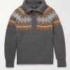 Glacier Fair Isle Cashmere Half-Zip Sweater Glacier Fair Isle Cashmere Half-Zip Sweater
