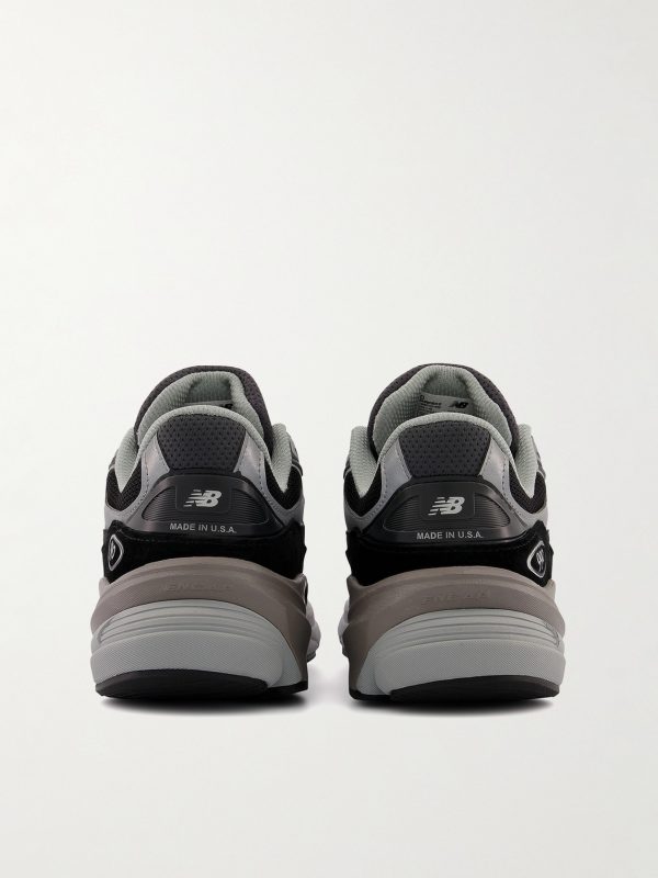 990v6 Leather-Trimmed Suede and Mesh Sneakers - BK 990v6 Leather-Trimmed Suede and Mesh Sneakers - BK