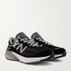 990v6 Leather-Trimmed Suede and Mesh Sneakers - FR 990v6 Leather-Trimmed Suede and Mesh Sneakers - FR