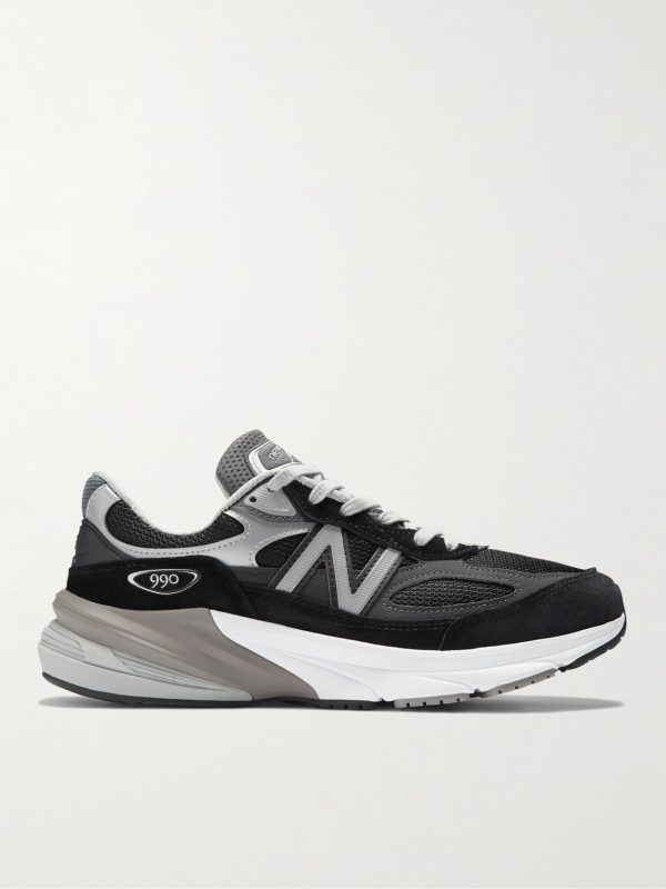 990v6 Leather-Trimmed Suede and Mesh Sneakers 990v6 Leather-Trimmed Suede and Mesh Sneakers
