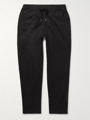 Tapered Cotton-Twill Drawstring Trousers Tapered Cotton-Twill Drawstring Trousers