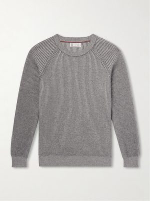 Striped Ribbed Cashmere Sweater Striped Ribbed Cashmere Sweater