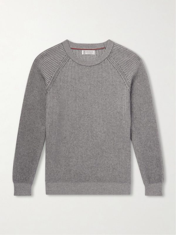 Striped Ribbed Cashmere Sweater Striped Ribbed Cashmere Sweater
