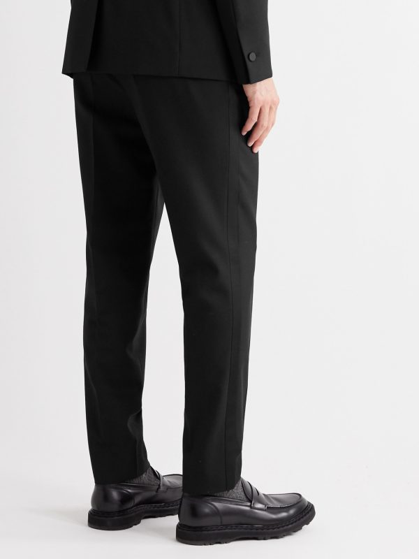 Grosgrain-Trimmed Virgin Wool Tuxedo Trousers - BK Grosgrain-Trimmed Virgin Wool Tuxedo Trousers - BK