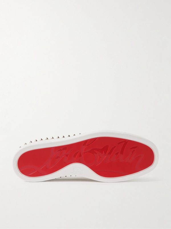 Pik Boat Spiked Glittered Logo-Print Canvas Slip-On Sneakers - E1 Pik Boat Spiked Glittered Logo-Print Canvas Slip-On Sneakers - E1