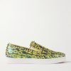 Pik Boat Spiked Glittered Logo-Print Canvas Slip-On Sneakers Pik Boat Spiked Glittered Logo-Print Canvas Slip-On Sneakers