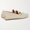 Ayrton Webbing-Trimmed Horsebit Leather Driving Shoes - BK