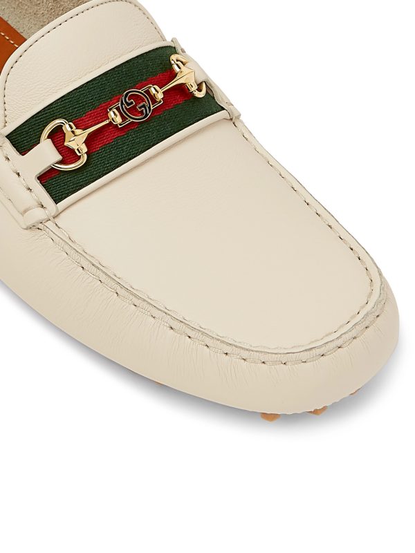Ayrton Webbing-Trimmed Horsebit Leather Driving Shoes - CU