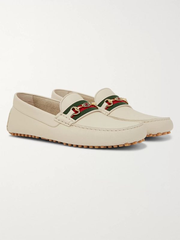 Ayrton Webbing-Trimmed Horsebit Leather Driving Shoes - FR