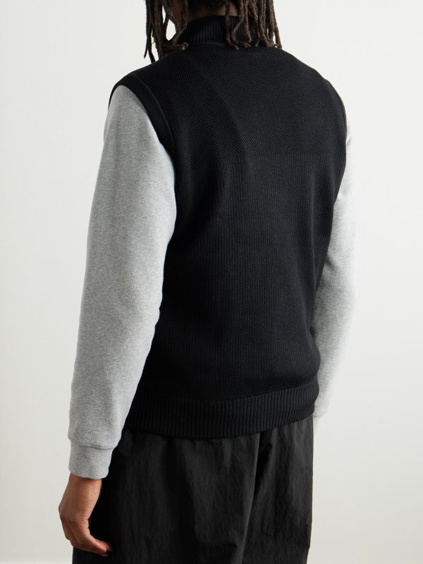 HyBridge Slim-Fit Merino Wool and Quilted Nylon Down Gilet - BK