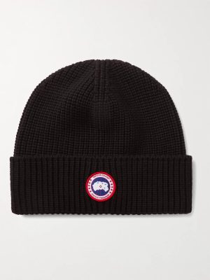 Logo-Appliquéd Ribbed Merino Wool Beanie Logo-Appliquéd Ribbed Merino Wool Beanie