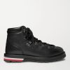 Striped Full-Grain Leather Boots