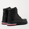 Vancouver Striped Leather Hiking Boots - BK Vancouver Striped Leather Hiking Boots - BK