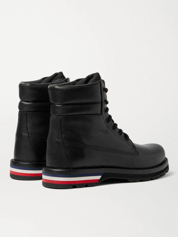 Vancouver Striped Leather Hiking Boots - BK Vancouver Striped Leather Hiking Boots - BK