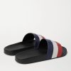 Basile Logo-Embossed Striped Rubber Slides - BK