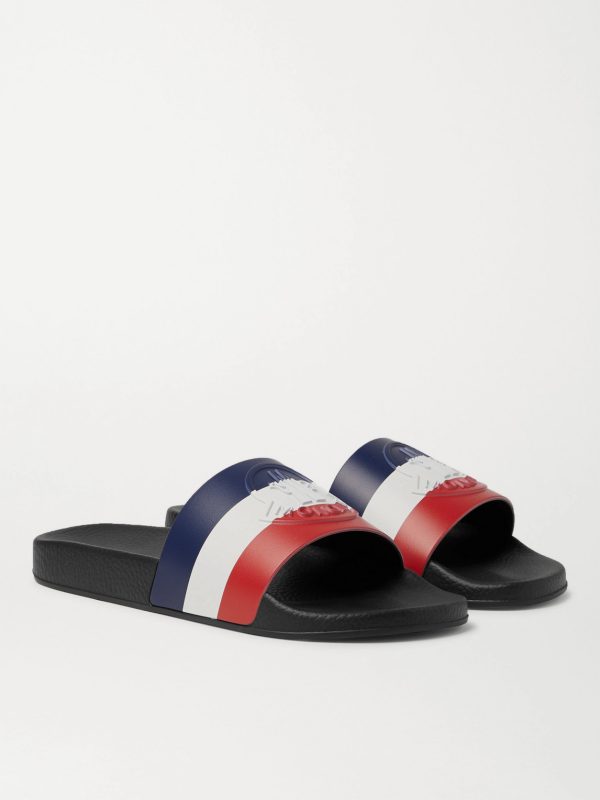 Basile Logo-Embossed Striped Rubber Slides - FR