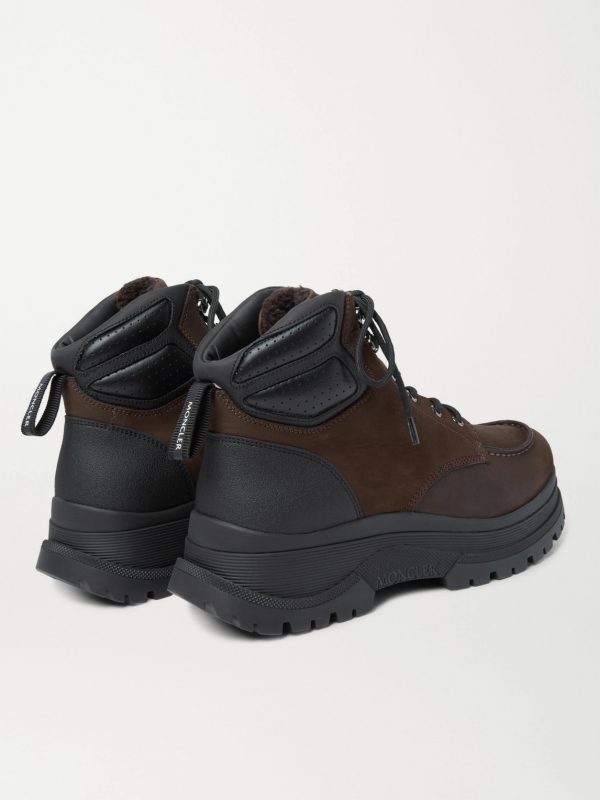 Ulderic Leather-Trimmed Shearling-Lined Nubuck Boots - BK Ulderic Leather-Trimmed Shearling-Lined Nubuck Boots - BK