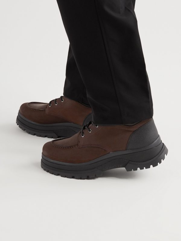Ulderic Leather-Trimmed Shearling-Lined Nubuck Boots - E1 Ulderic Leather-Trimmed Shearling-Lined Nubuck Boots - E1