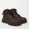 Ulderic Leather-Trimmed Shearling-Lined Nubuck Boots - FR Ulderic Leather-Trimmed Shearling-Lined Nubuck Boots - FR