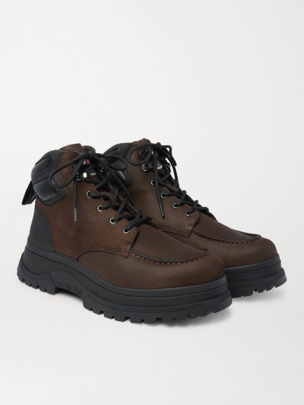Ulderic Leather-Trimmed Shearling-Lined Nubuck Boots - FR Ulderic Leather-Trimmed Shearling-Lined Nubuck Boots - FR