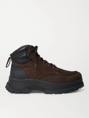 Ulderic Leather-Trimmed Shearling-Lined Nubuck Boots Ulderic Leather-Trimmed Shearling-Lined Nubuck Boots