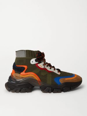 Leave No Trace Suede and Leather-Trimmed Mesh High-Top Sneakers Leave No Trace Suede and Leather-Trimmed Mesh High-Top Sneakers
