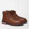 Striped Full-Grain Leather Boots - FR