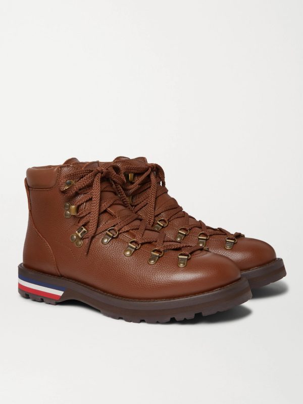 Striped Full-Grain Leather Boots - FR