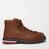 Striped Full-Grain Leather Boots
