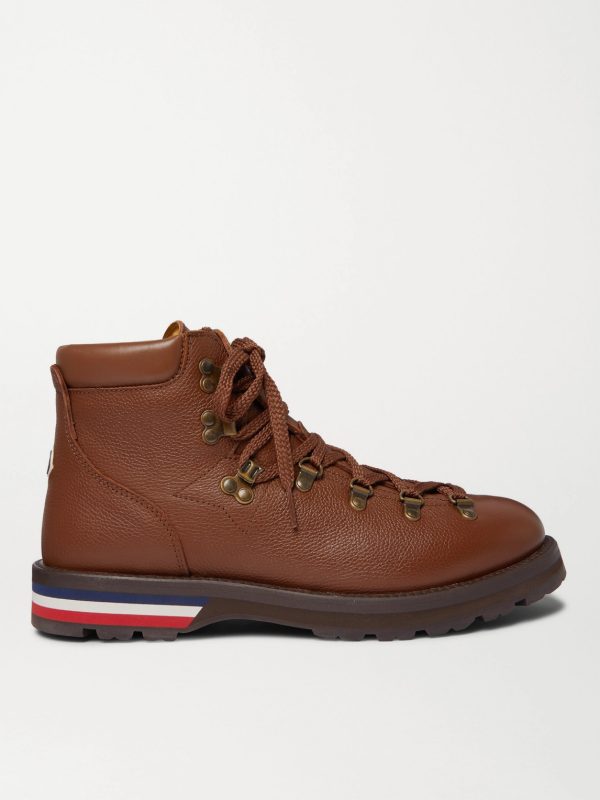 Striped Full-Grain Leather Boots