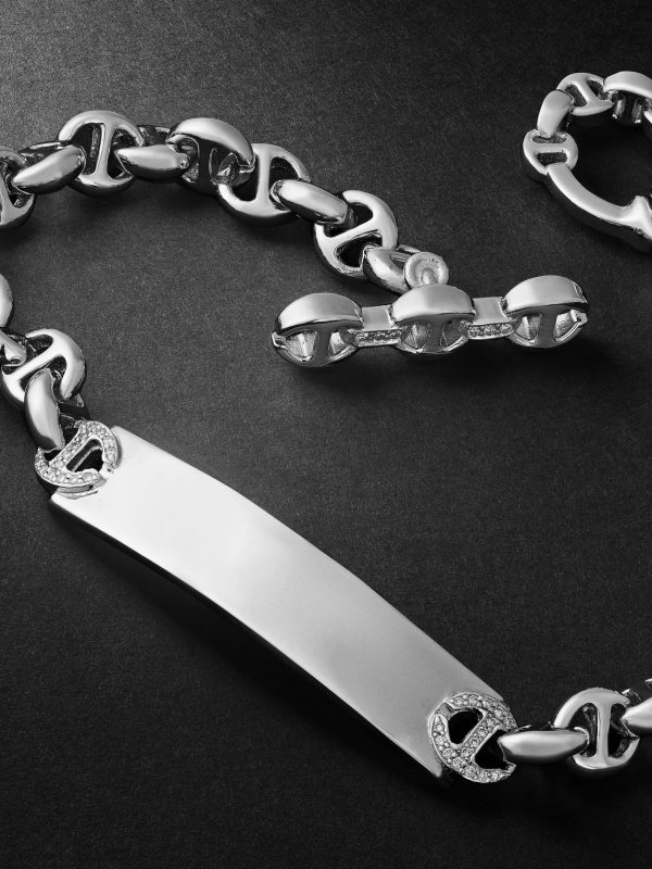 Open-Link Monogram 5mm Sterling Silver Diamond Bracelet - CU Open-Link Monogram 5mm Sterling Silver Diamond Bracelet - CU