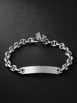 Open-Link Monogram 5mm Sterling Silver Diamond Bracelet Open-Link Monogram 5mm Sterling Silver Diamond Bracelet