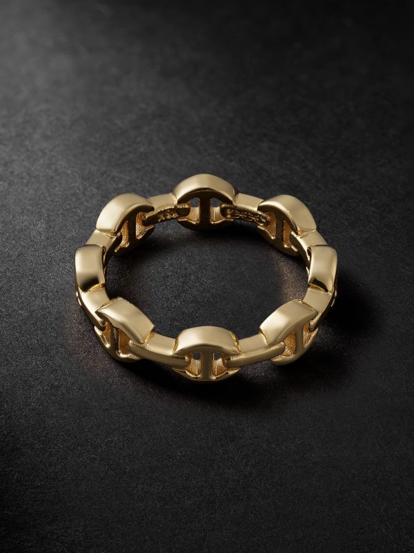 Dame Tri-Link 18-Karat Gold Ring - BK