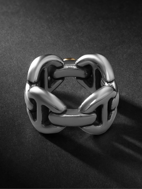 Affix Quad Sterling Silver and 18-Karat Gold Ring - BK Affix Quad Sterling Silver and 18-Karat Gold Ring - BK