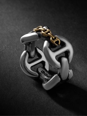 Affix Quad Sterling Silver and 18-Karat Gold Ring Affix Quad Sterling Silver and 18-Karat Gold Ring