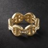 Dame Tri-Link 18-Karat Gold Diamond Ring - BK Dame Tri-Link 18-Karat Gold Diamond Ring - BK