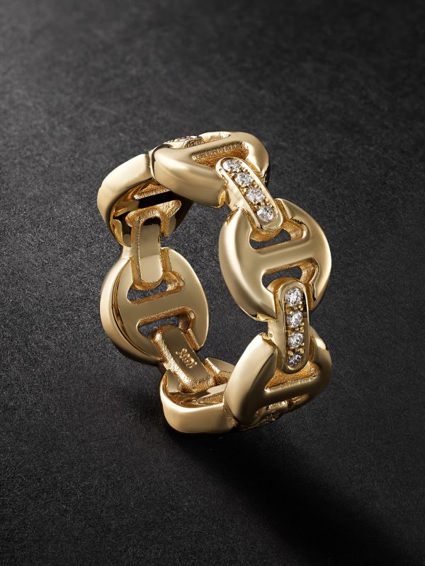 Dame Tri-Link 18-Karat Gold Diamond Ring Dame Tri-Link 18-Karat Gold Diamond Ring