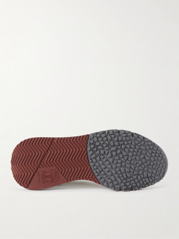 Leather-Trimmed Stretch-Knit Sneakers - E2 Leather-Trimmed Stretch-Knit Sneakers - E2