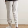Leather-Trimmed Stretch-Knit Sneakers - OU Leather-Trimmed Stretch-Knit Sneakers - OU