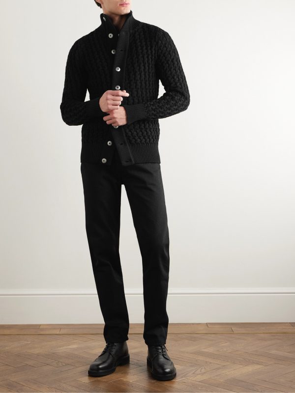 Stark Textured Virgin Wool Cardigan - OU Stark Textured Virgin Wool Cardigan - OU