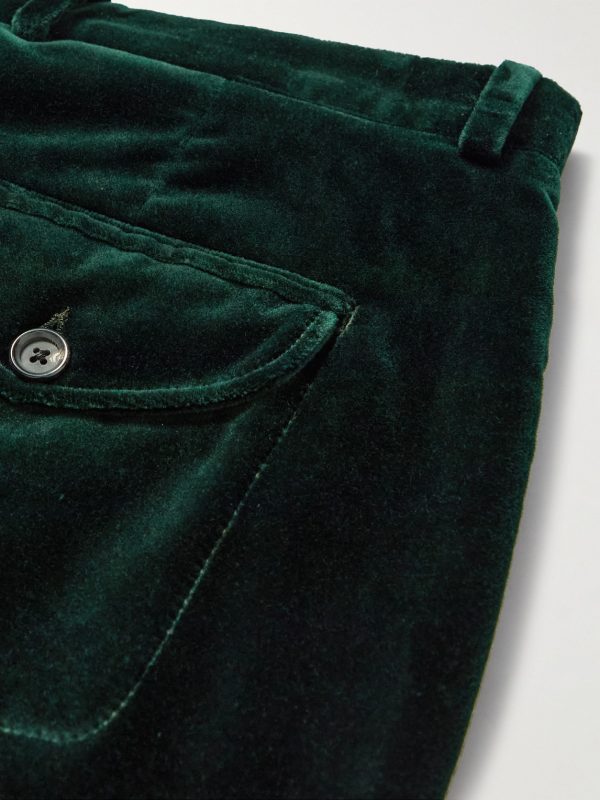 Fishtail Slim-Fit Cotton-Velvet Suit Trousers - CU Fishtail Slim-Fit Cotton-Velvet Suit Trousers - CU