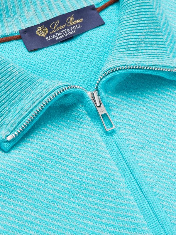Roadster Striped Cashmere Half-Zip Sweater - CU Roadster Striped Cashmere Half-Zip Sweater - CU