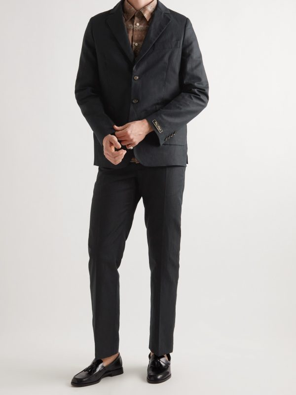 Cotton and Linen-Blend Blazer - OU Cotton and Linen-Blend Blazer - OU