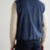 Wool-blend Trimmed Suede Vest - BK